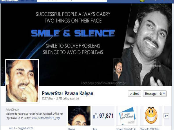 పవన్ కళ్యాణ్ ఫేస్బుక్ ఫ్యాన్ పేజీలు