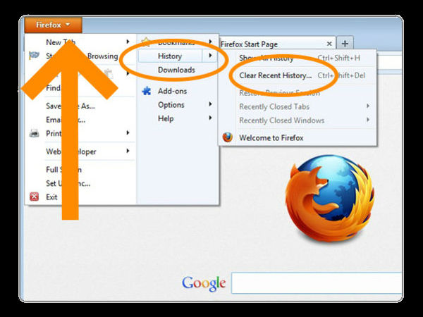 మొజిల్లా ఫైర్‌ఫాక్స్ బ్రౌజర్లో బ్రౌజింగ్ హిస్టరీని క్లియర్ చేయటమెలా..?