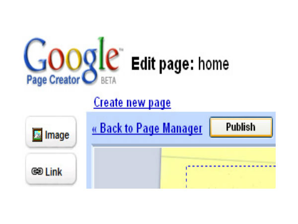 గూగుల్ పేజ్ క్రియేటర్ (Google page creator)