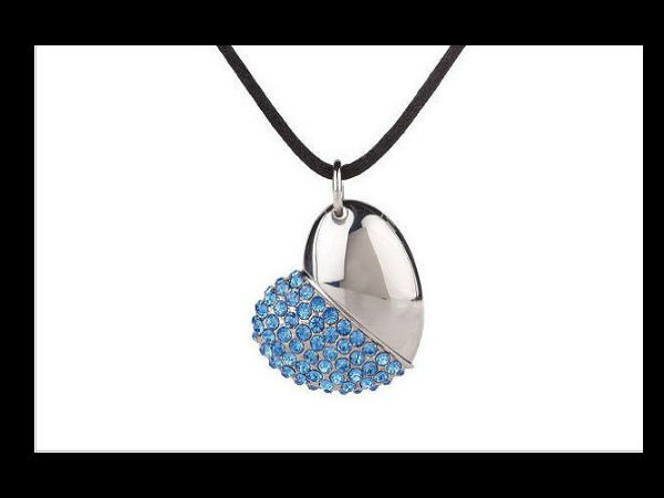 Steel by Design Crystal Heart Pendant