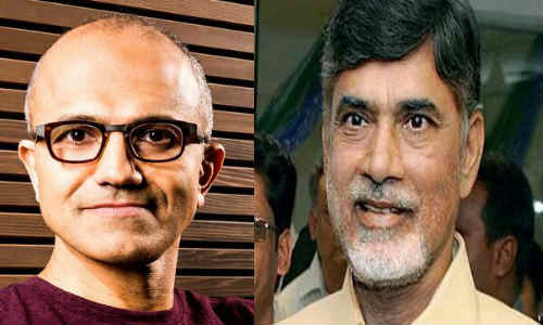 మైక్రోసాఫ్ట్ సీఈఓతో చంద్రబాబు! మైక్రోసాఫ్ట్ సీఈఓతో చంద్రబాబు!