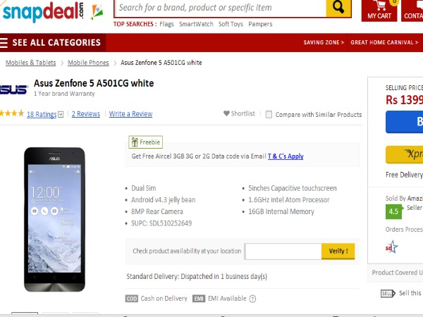 మార్కెట్లో అసుస్ జెన్‌ఫోన్ 5.. 5 బెస్ట్ డీల్స్