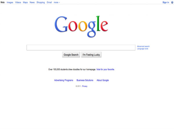  ప్రముఖ వెబ్‌సైట్‌ల ఆరంభ హోమ్ పేజీలు