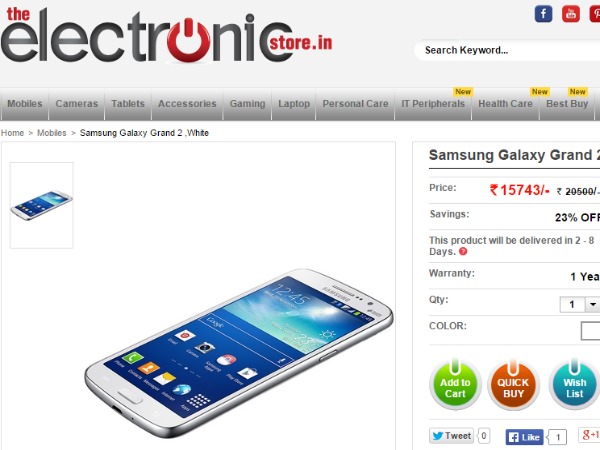 గెలాక్సీ గ్రాండ్ నియో, గ్రాండ్ 2 స్మార్ట్‌ఫోన్‌ల పై భారీ ధర తగ్గింపు 