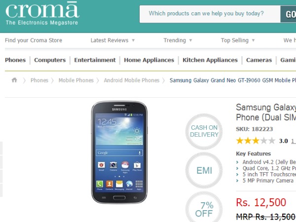 గెలాక్సీ గ్రాండ్ నియో, గ్రాండ్ 2 స్మార్ట్‌ఫోన్‌ల పై భారీ ధర తగ్గింపు