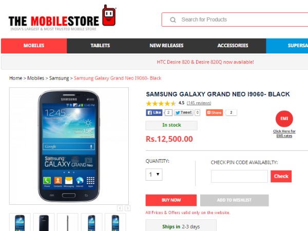 గెలాక్సీ గ్రాండ్ నియో, గ్రాండ్ 2 స్మార్ట్‌ఫోన్‌ల పై భారీ ధర తగ్గింపు