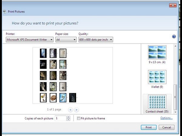  ఒకే పేజీలో అనేక ఫోటోల్ని ప్రింట్ తీసుకోవటం ఏలా..?