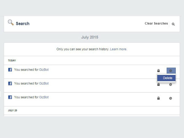ఫేస్‌బుక్ సెర్చ్ హిస్టరీని డిలీట్ చేయటం ఏలా..?