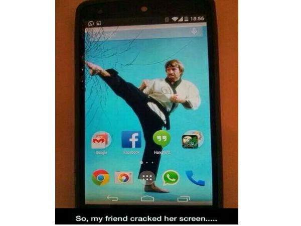 స్ర్కీన్ పగిలింది.. అయినా భలే కవర్ చేసారు