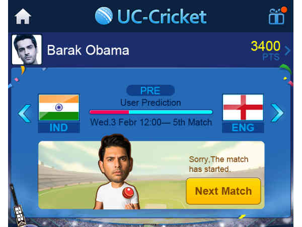 గాంధీ-మండేలా క్రికెట్ సంగ్రామం, ‘UC Browser'లో