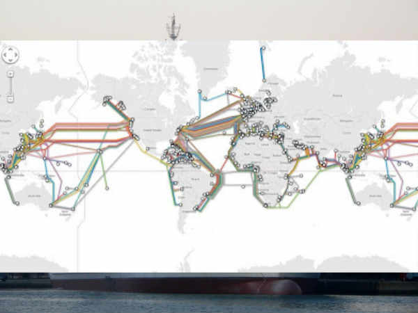 సముద్ర గర్భంలోని ఇంటర్ నెట్ కనెక్ట్ కేబుల్ నెట్ వర్క్