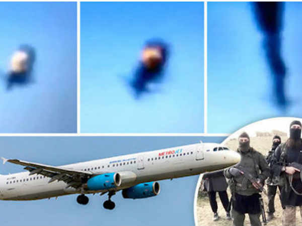 ఉగ్రవాదులు రష్యా విమానం కూలుతున్నప్పటి దృశ్యాలతో..
