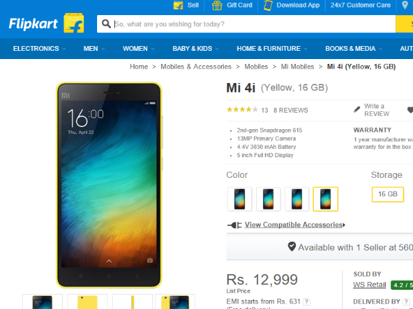 షియోమి ఎంఐ 4ఐ, బెస్ట్ ఆన్‌లైన్ డీల్స్