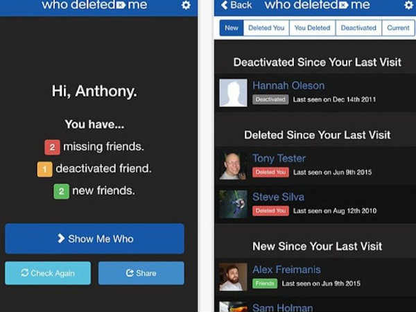 మీరు ఎవర్నైనా డిలీట్ చేస్తే ఆ లిస్ట్ కూడా 