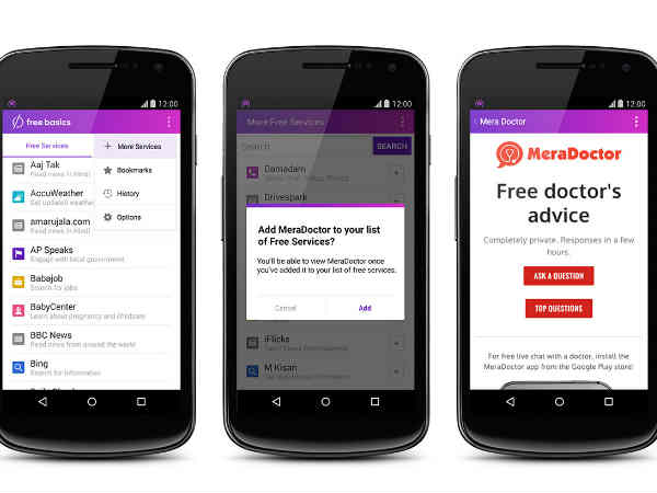 ఫేస్‌బుక్ ఫ్రీ బేసిక్స్ ద్వారా