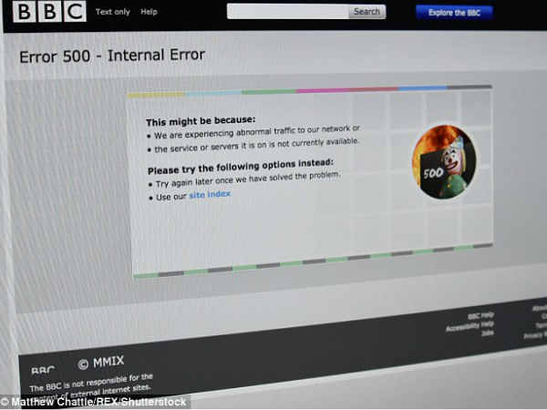 బీబీసి వెబ్ సైట్ కొన్ని గంటలపాటు