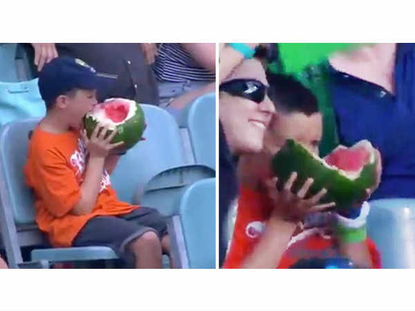 మిచెల్ పుచ్చకాయ తింటున్న దృశ్యాన్ని ఈఎస్పీఎన్ 'ప్లే ఆఫ్ ది డే