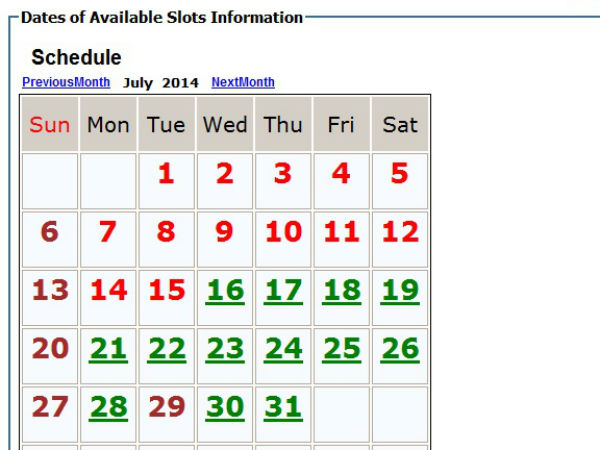 మీరు ఎంచుకున్న తేదీలో ఆ సమయానికి మీరు