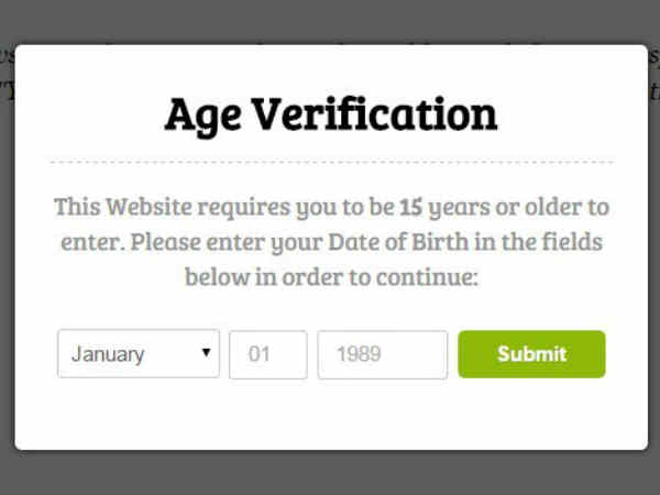 వయస్సు (Age Verification)