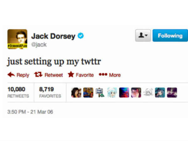 ట్విట్టర్ లో ఫస్ట్ ట్వీట్ 