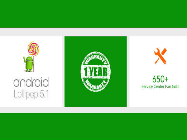 ఆండ్రాయిడ్ 5.1 లాలీ పాప్, వన్ ఇయర్ వారంటీ