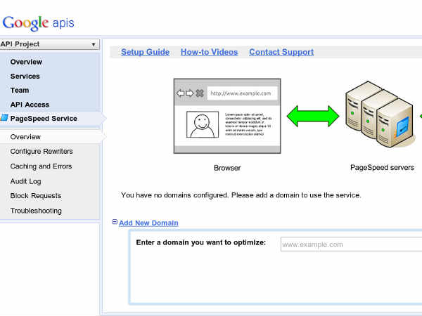 పేజీ స్పీడ్ సర్వీస్ (PageSpeed Service)