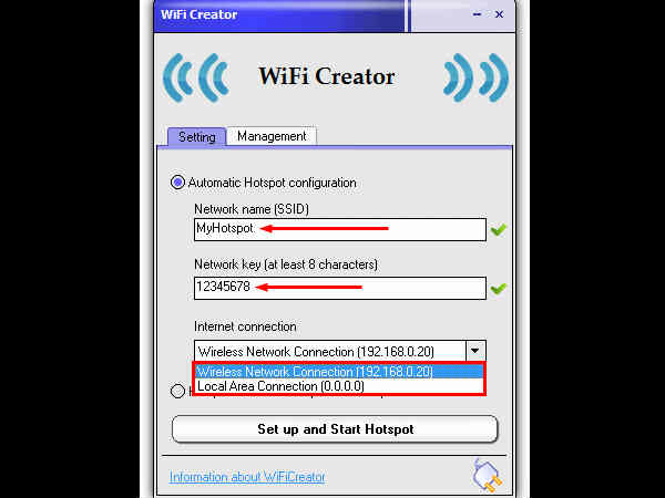 మీరు వైఫై పాస్ వర్డ్ యాడ్ చేసి స్టార్ట్ హాట్ స్పాట్ 