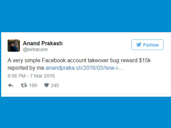 ఒక్క ఫేస్‌బుక్‌లోనే 80 బగ్స్ కనుగొన్నందుకు గాను