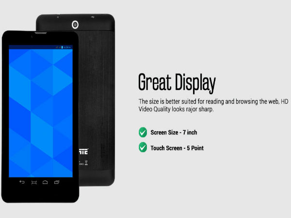Ubislate i3G7 టాబ్లెట్ స్పెసిఫికేషన్‌లను పరిశీలించినట్లయితే...