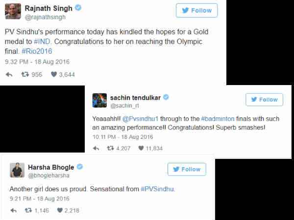  సాక్షి, సింధులపై దేశవ్యాప్తంగా ప్రశంసల వర్షం