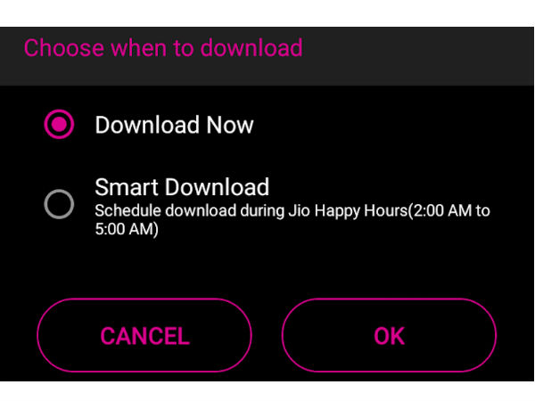 జియో కొత్త ఫీచర్, నచ్చిన కంటెంట్ డౌన్‌లోడ్ చేసేయండి