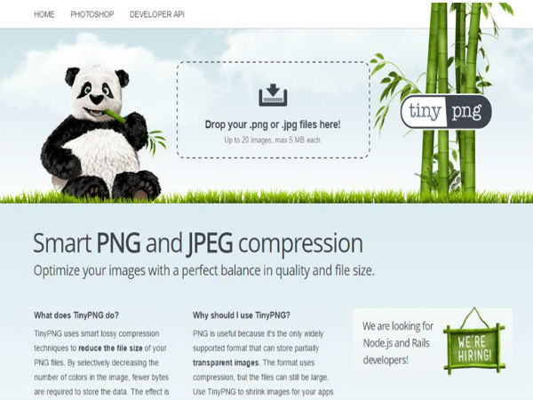 మొదటి ఆన్‌లైన్ టూల్ :  TinyPNG