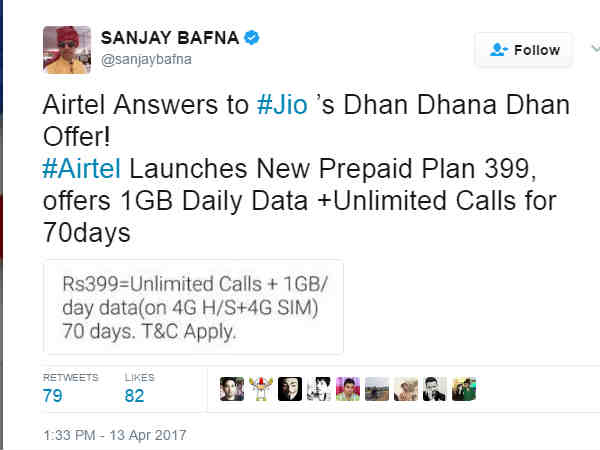 Jio Dhan Dhana Dhan effect: Airtel now offers 70GB 4G data, unlimited calls at Rs 399