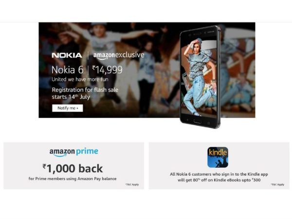 రూ.14,999కే Nokia 6, అమెజాన్ ఎక్స్‌క్లూజివ్?