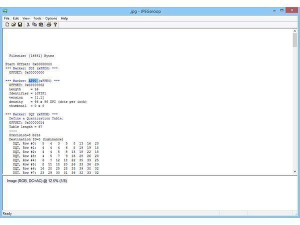 JPEGSnoop....