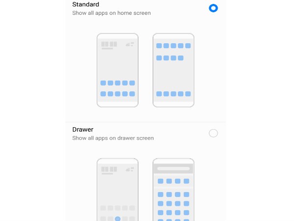 Choose Home screen style of your choice