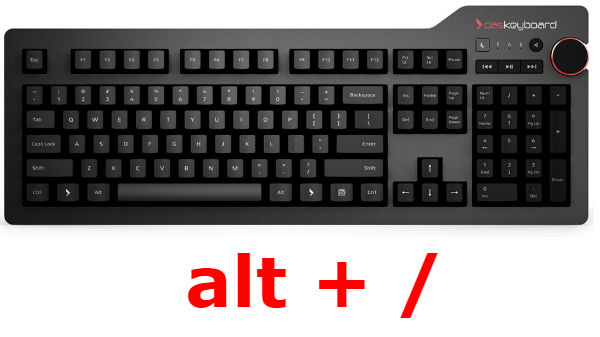 alt + /