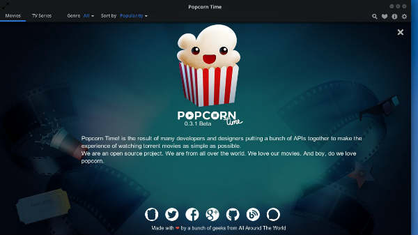 Pop Corn time app :