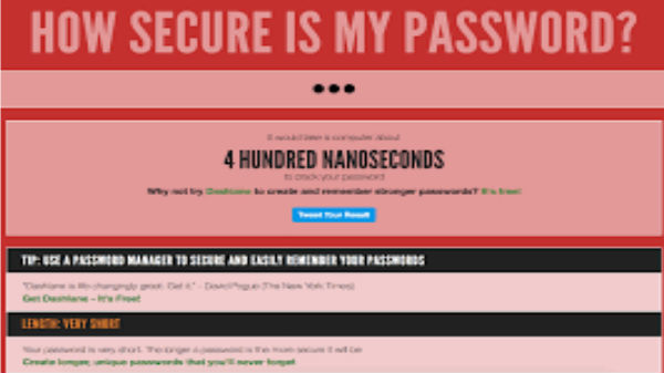 హౌ సెక్యూర్ ఈజ్ మై పాస్‌వర్డ్ (How Secure is My Password) 