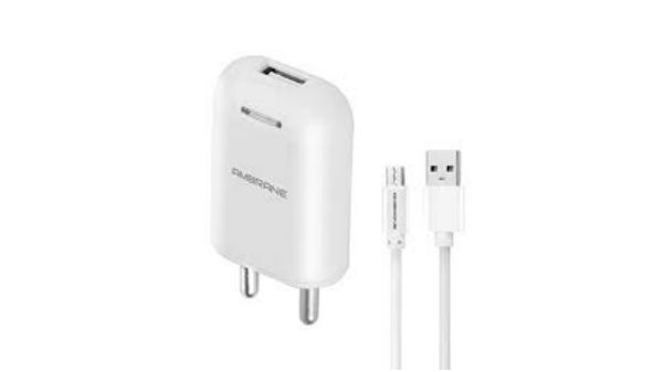 Ambrane AWC-38 2.1A fast charger with charge and sync USB cable mobile charger