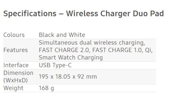 వైర్లెస్ ఛార్జర్ డియో ప్యాడ్