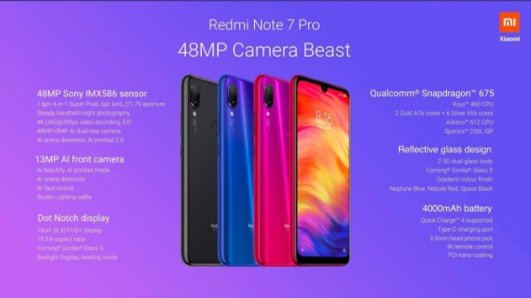 Redmi నోట్7 ప్రో స్పెసిఫికేషన్స్