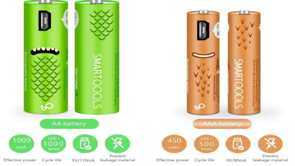 USB RECHARGEABLE AA AND AAA BATTERIES