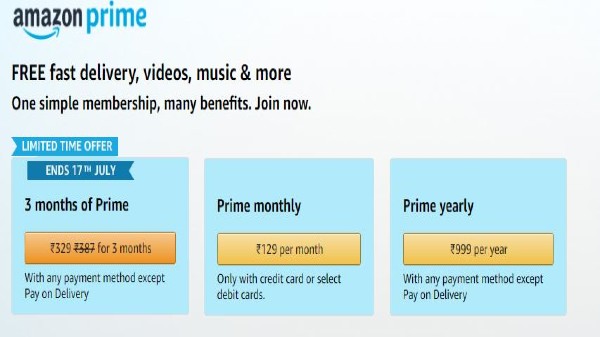అమెజాన్ ప్రైమ్ సబ్‌స్క్రిప్షన్