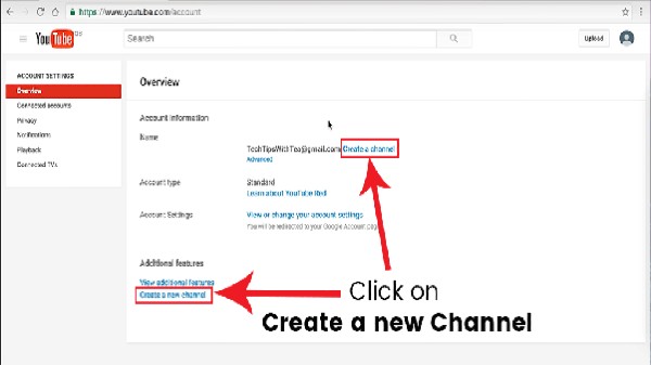 కంప్యూటర్ ద్వారా యూట్యూబ్‌లో అకౌంటును సృష్టించడం 