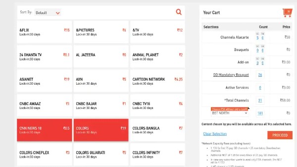 200 కంటే ఎక్కువ ఛానెల్ల కోసం డిష్ టివి NCF