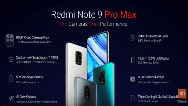 రెడ్‌మి నోట్ 9 ప్రో మాక్స్ స్పెసిఫికేషన్స్ 