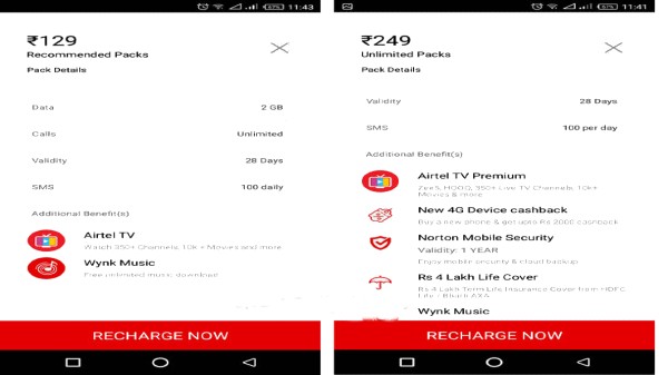 ఎయిర్‌టెల్ రూ.179, రూ.279 రెండు ప్రీపెయిడ్ ప్లాన్‌లు 