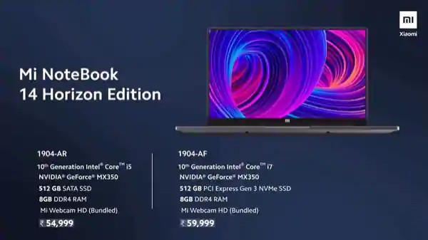 Mi నోట్‌బుక్ 14 హారిజోన్ ఎడిషన్ ల్యాప్‌టాప్‌ స్పెసిఫికేషన్స్ 