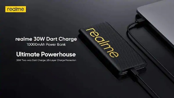 రియల్‌మి 30W డార్ట్ ఛార్జ్ 10000mAh పవర్ బ్యాంక్ డిజైన్ 